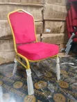 Red Gold Fabric Banquet Chair - 3