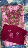 Dubai Mukhawar Fabric Unstitched - Baby Pink - 2