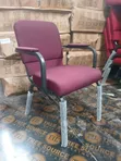 Maroon Fabric Conference Chair with Armrests - 3