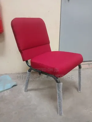 Red Fabric Visitor Chair - Padded Office Conference Chair