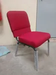 Red Fabric Visitor Chair - Padded Office Conference Chair - 1