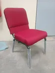 Red Fabric Visitor Chair - Padded Office Conference Chair - 2