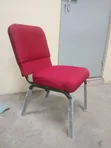 Red Fabric Visitor Chair - Padded Office Conference Chair - 3