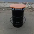 Meza ya Drum Nyeusi Iliyobinafsishwa na Kifuniko cha Marumaru cha Rangi ya Kahawia Mwepesi - 1