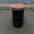 Meza ya Drum Nyeusi Iliyobinafsishwa na Kifuniko cha Marumaru cha Rangi ya Kahawia Mwepesi - 2