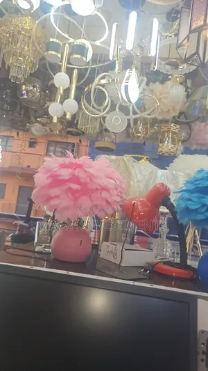 Pink Feather Table Lamp