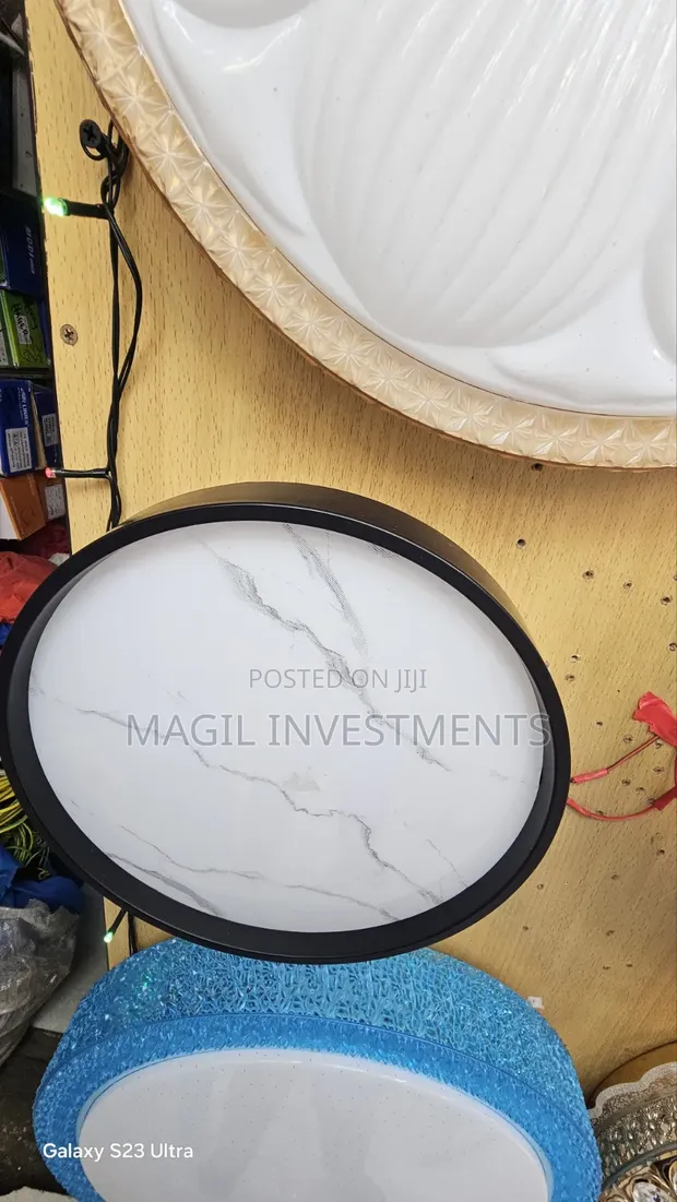 Black Marble Effect Ceiling Light - 1