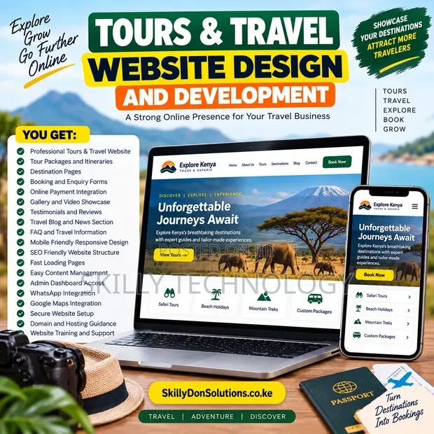 Ubunifu na Uundaji Tovuti za Utalii na Safari - 1