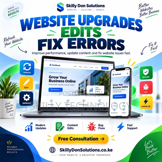 Website Upgrades, Edits & Error Fixing Services - 1