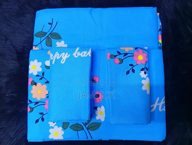 4pcs Cotton Bedsheet Set - Single - 1