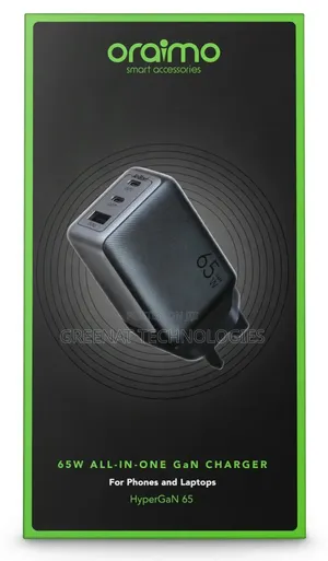 Oraimo 65W HyperGaN Charger kwa Laptop & Simu