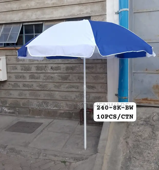 Mama Mboga Umbrella - White & Blue - 1