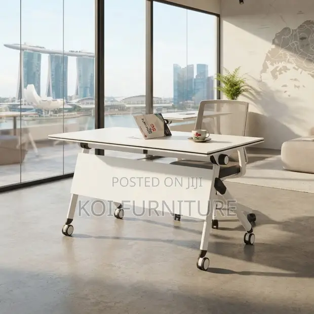 Modern White Foldable Office Training Tables - 1