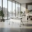 Modern White Foldable Office Training Tables - 5