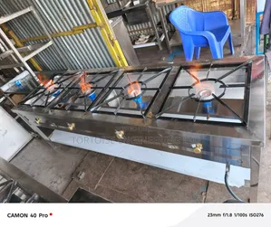 Jiko la Chuma cha Kutuo cha Gesi 4 Burner Kibiashara 1550mm