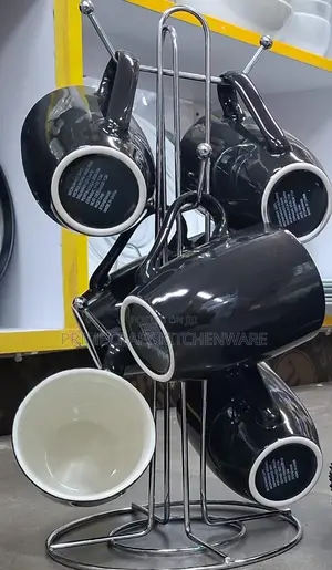 Sundabest Mugs Nyeusi za Ceramic