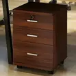 3-Drawer Compact Walnut Storage Cabinet - 1