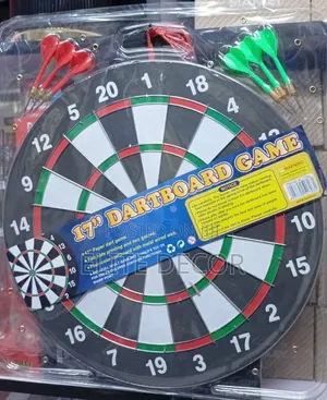 17-Inch Double-Sided Dart Board Set with 6 Darts