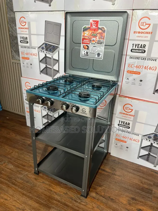 Eurochef 4 Gas Standing Cooker with Shelves - 1
