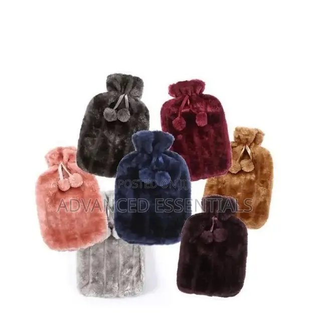 Hot Water Bottle with Fluffy Cover - 1
