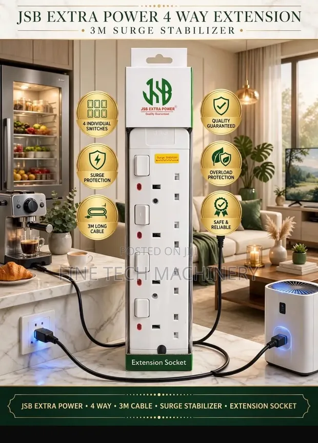 JSB Extension 4 Way 3m Power Strip - 1