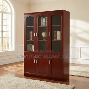 Kabati la Ofisi la Mahogany lenye Milango 3
