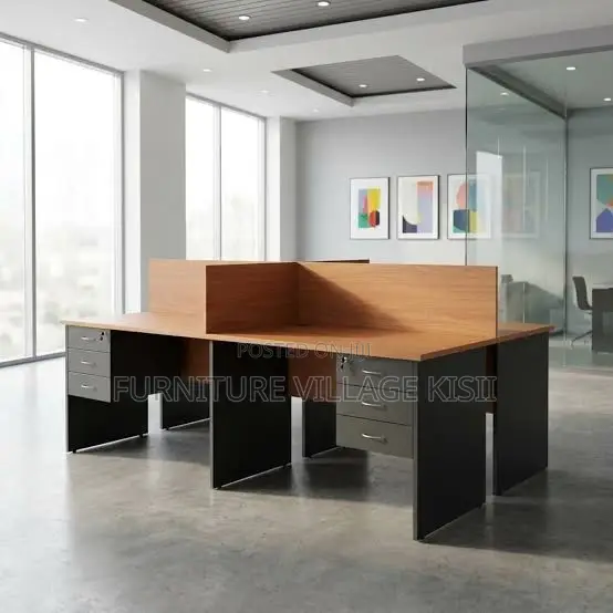 Custom 4-Way Office Workstation - 1