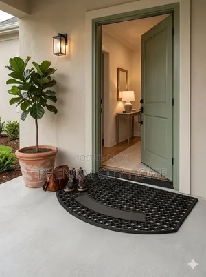 Heavy Duty Non-Slip Rubber Doormat - Black