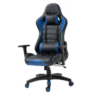 Ergonomic Blue Lumbar Support Gaming Chair