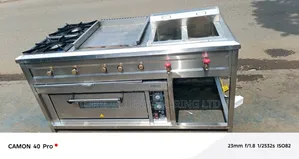 Commercial 2 Burner Gas Cooker, Deep Fryer & Griddle Oven