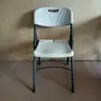 White Folding Plastic Computer Chair - 2