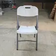 White Folding Plastic Computer Chair - 3