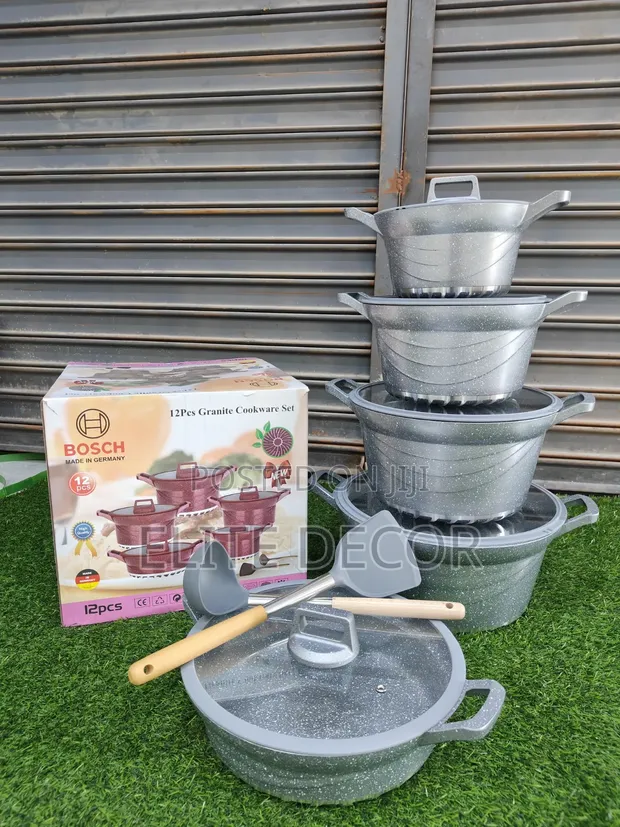 Bosch Cookware Set ya Vipande 12 vya Silicone - Grey - 1