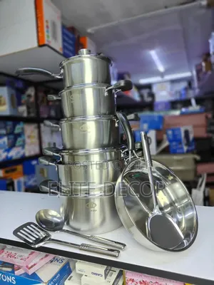 15-Piece Stainless Steel Cookware Set with Steamer & Frying Pan