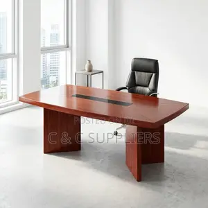 Meza ya Mkutano ya Mahogany 2.4m