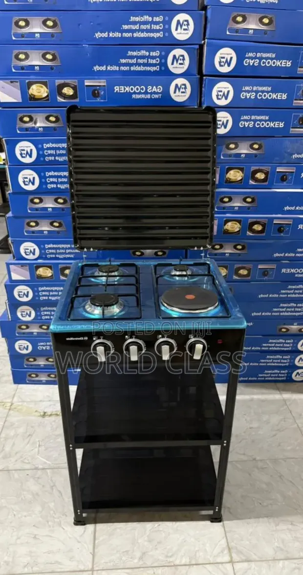 ElectroMate 3+1 Standing Gas Cooker with Shelves - 1