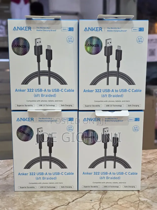 Anker 322 USB-C to USB-C Cable 6ft Braided - 1