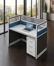 One User Blue Office Workstation with Pedestal - 5