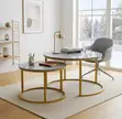 Dual Round Marble Coffee Table - Home Office - 3