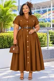 Heavy Linen Maxi Dress - 1