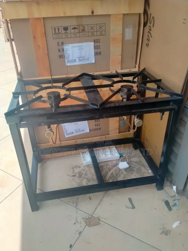 Jiko la Gesi la Chuma 2-Burner High Pressure 1200mm - 1