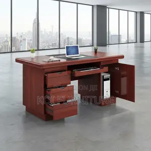 Ofisi ya Mbao ya Mahogany (1.2m) na CPU Holder