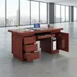 Ofisi ya Mbao ya Mahogany (1.2m) na CPU Holder - 1