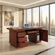 Ofisi ya Mbao ya Mahogany (1.2m) na CPU Holder - 2