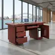 Ofisi ya Mbao ya Mahogany (1.2m) na CPU Holder - 3