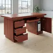 Ofisi ya Mbao ya Mahogany (1.2m) na CPU Holder - 4