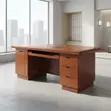 Ofisi ya Mbao ya Mahogany (1.2m) na CPU Holder - 5