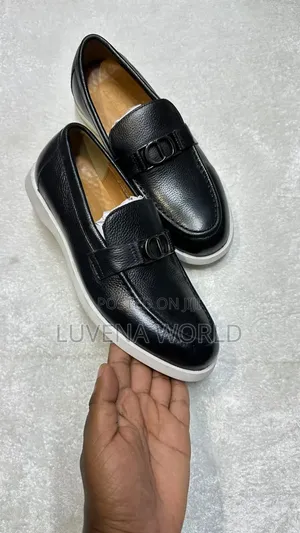 Dior Loafers za Kawaida - Ngozi Nyeusi na Bluu