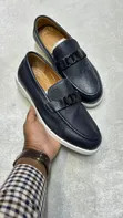 Dior Loafers za Kawaida - Ngozi Nyeusi na Bluu - 2
