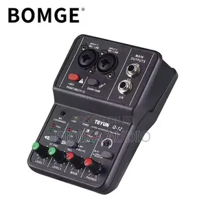BOMGE Q-12 2-Channel Audio Mixer Sound Mixing Console